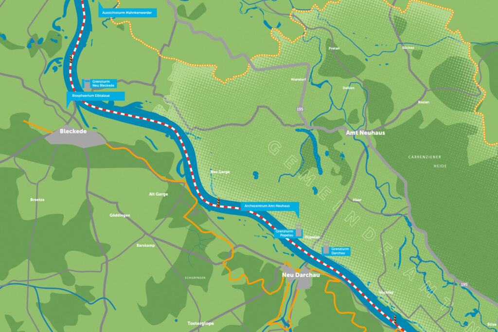 Landkarte Region Bleckede, Darchau und Amt Neuhaus
